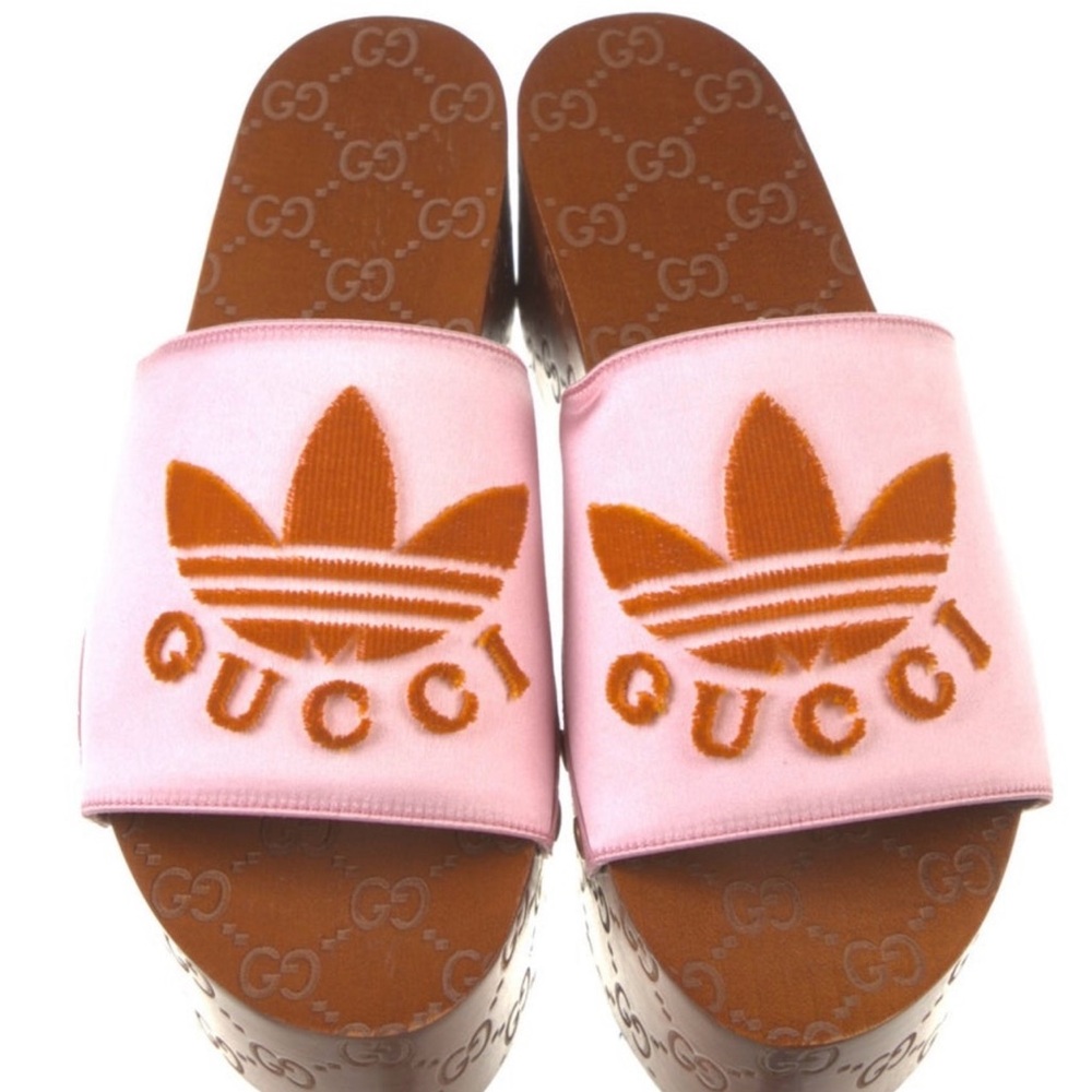 Gucci Pink and Brown Mules